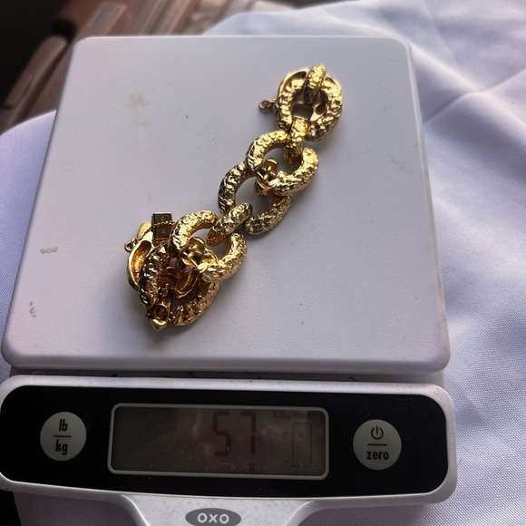 Vintage 1940’s Monet Gold Tone Oval Link Bracelet 7” Safety Chain - Picture 5 of 5